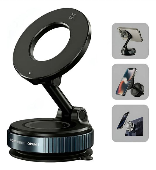 360° Magnetic Car Phone Holder With Strong Suction Base