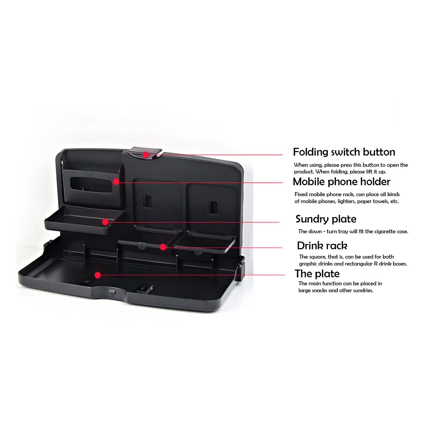 Foldable Car Back Seat Tray